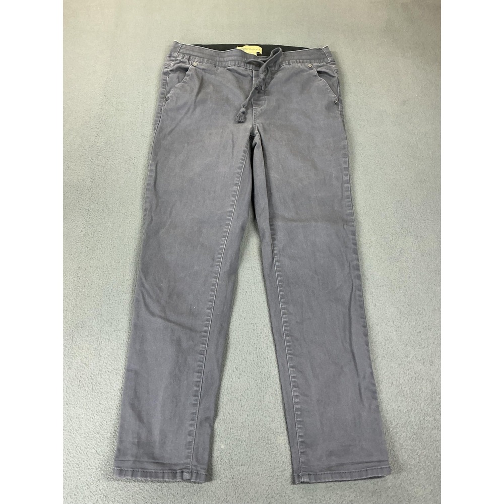 Democracy Pants‎ Womens 8 Gray Chino Twill Slim High Rise Drawstring Casual